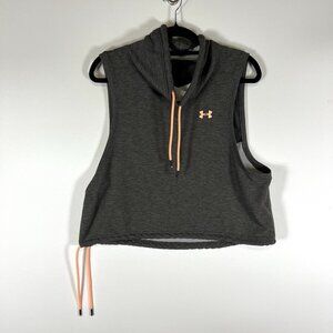 Under Armour Gray Funnel Neck Sleeveless Sweatshirt Loose Fit Womens Sz‎ Large
